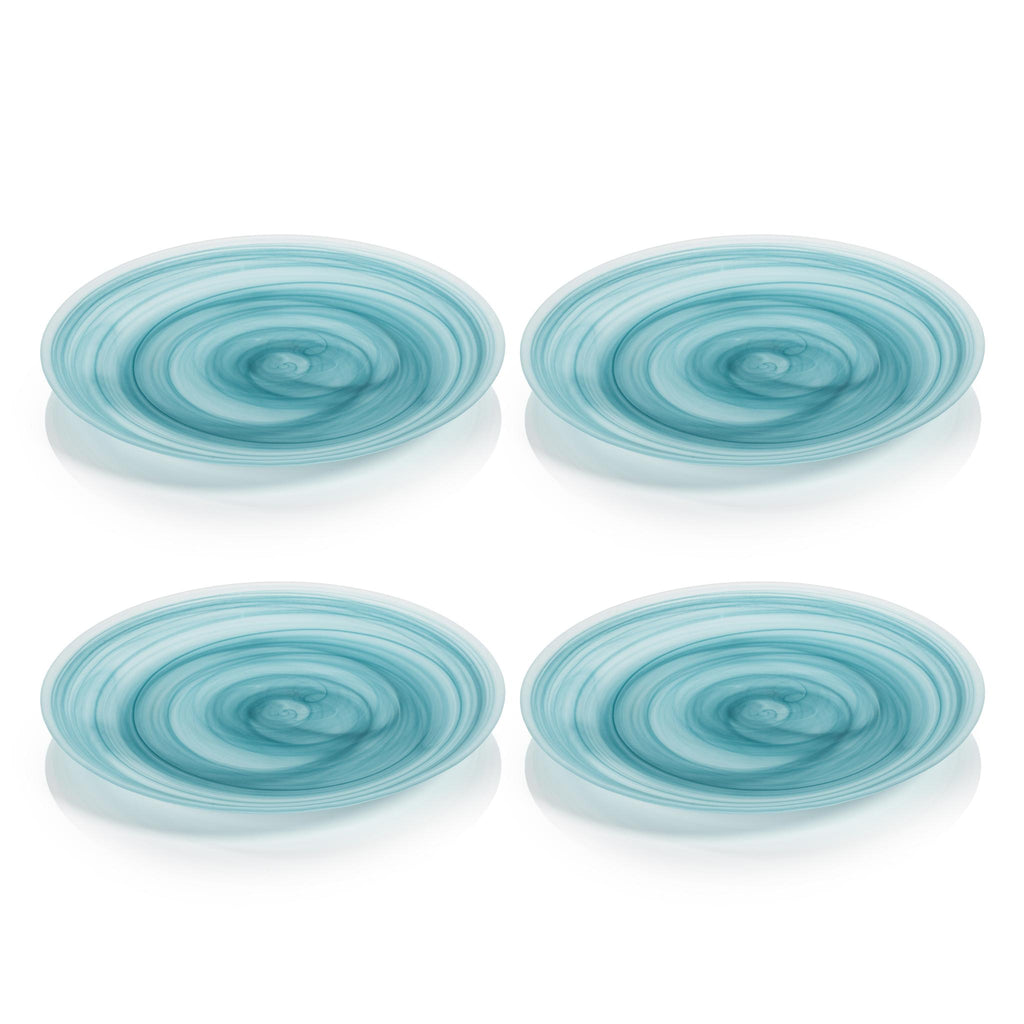 Zodax Medium Barren Alabaster Glass Plates, Set of 4