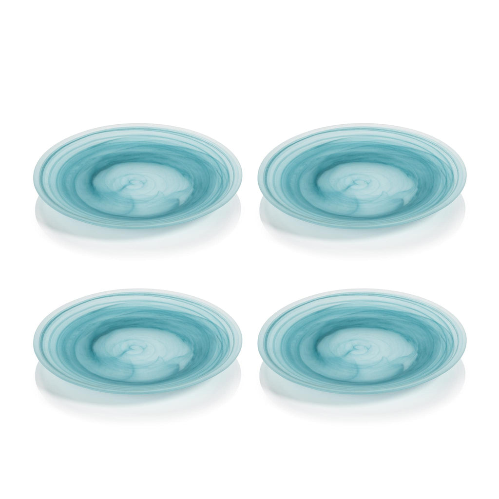 Zodax Small Barren Alabaster Glass Plates, Set of 4