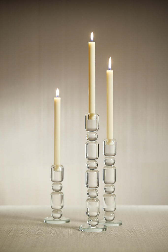 Zodax Medium Zadie Crystal Glass Taper Candle Holder