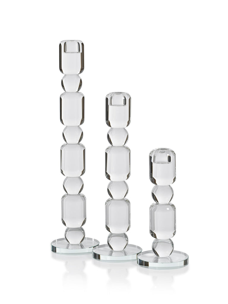 Zodax Large Zadie Crystal Glass Taper Candle Holder