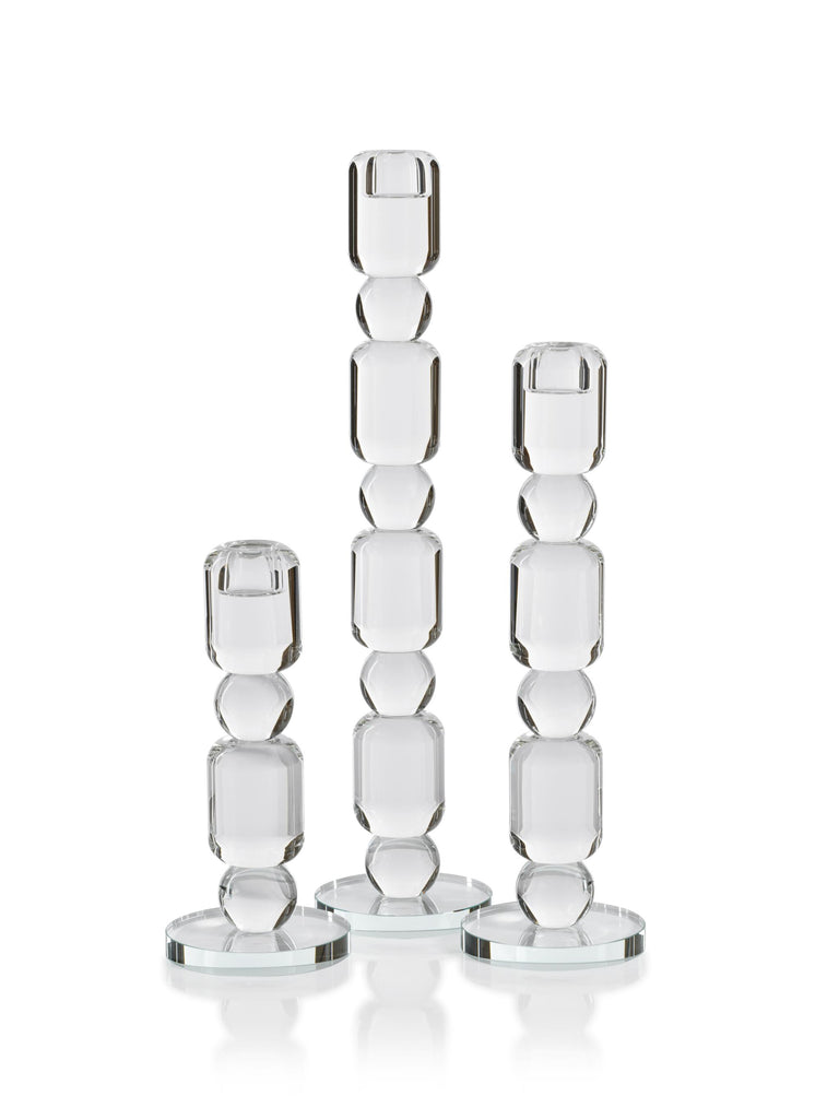 Zodax Large Zadie Crystal Glass Taper Candle Holder