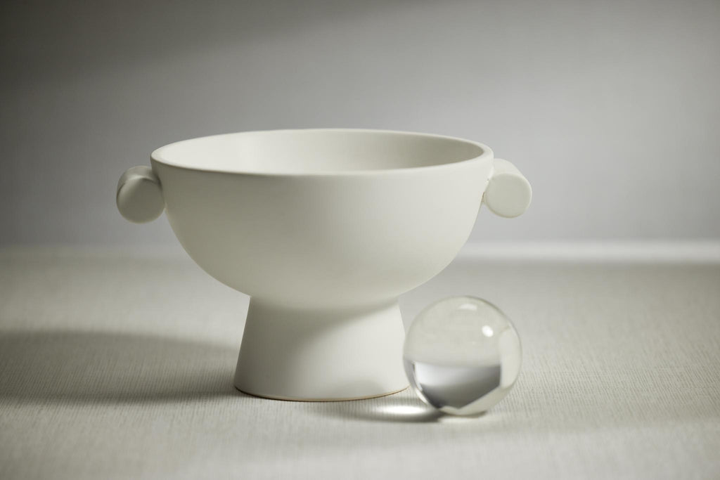 Zodax Braga Matt White Ceramic Bowl