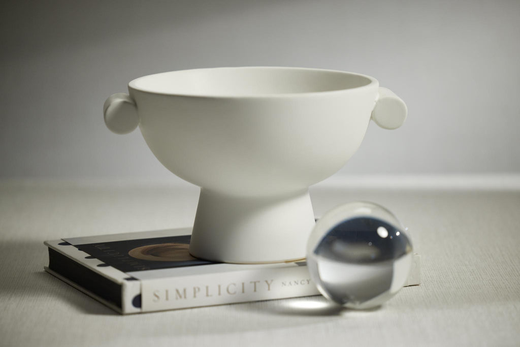 Zodax Braga Matt White Ceramic Bowl