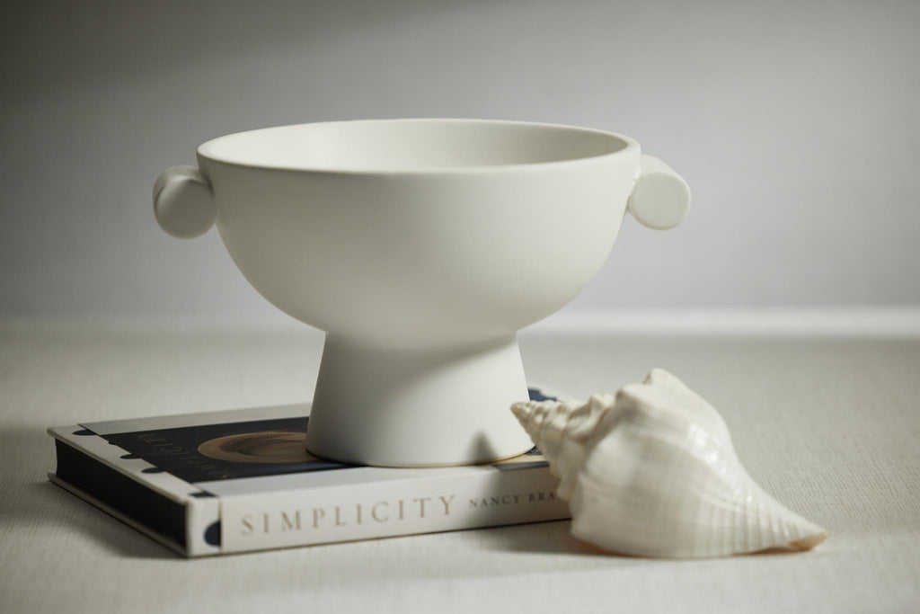 Zodax Braga Matt White Ceramic Bowl