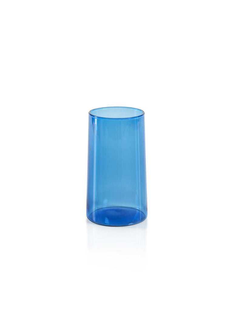 Zodax Light Cobalt Blue Lorient Highball Glasses, Set of 6