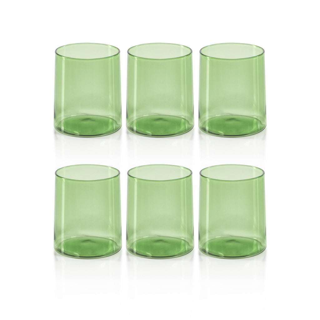 Zodax Fern Green Lorient Tumbler Glasses,  Set of 6