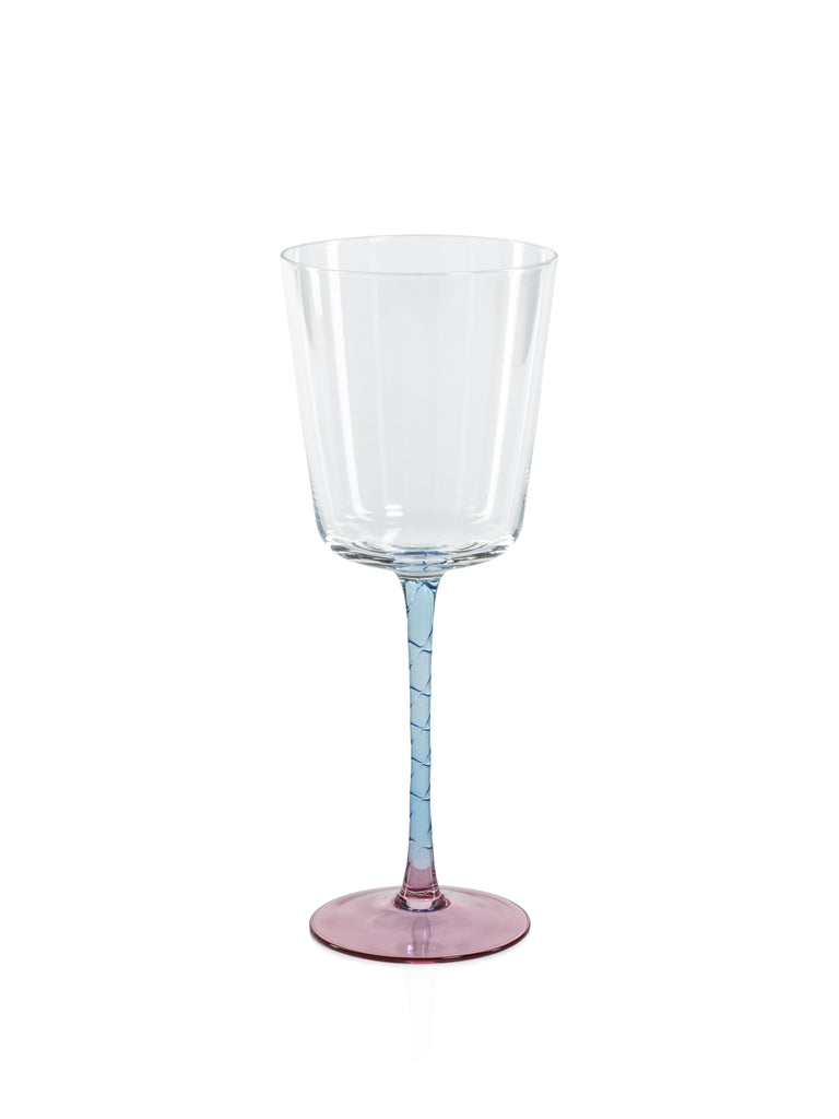 Zodax Pink & Blue Sachi Red Wine Glasses, Set of 4