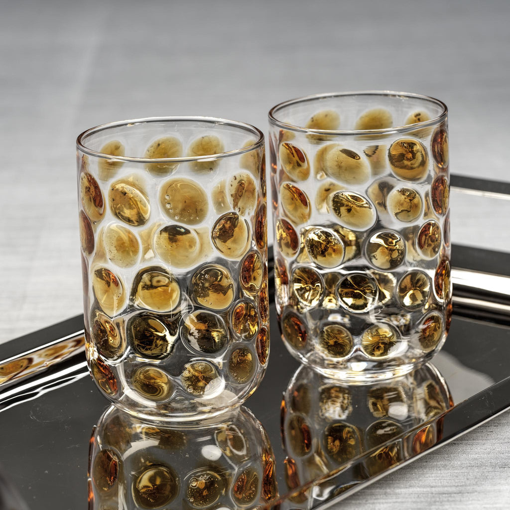 Zodax Amber Abbeville Glass Tumblers, Set of 4