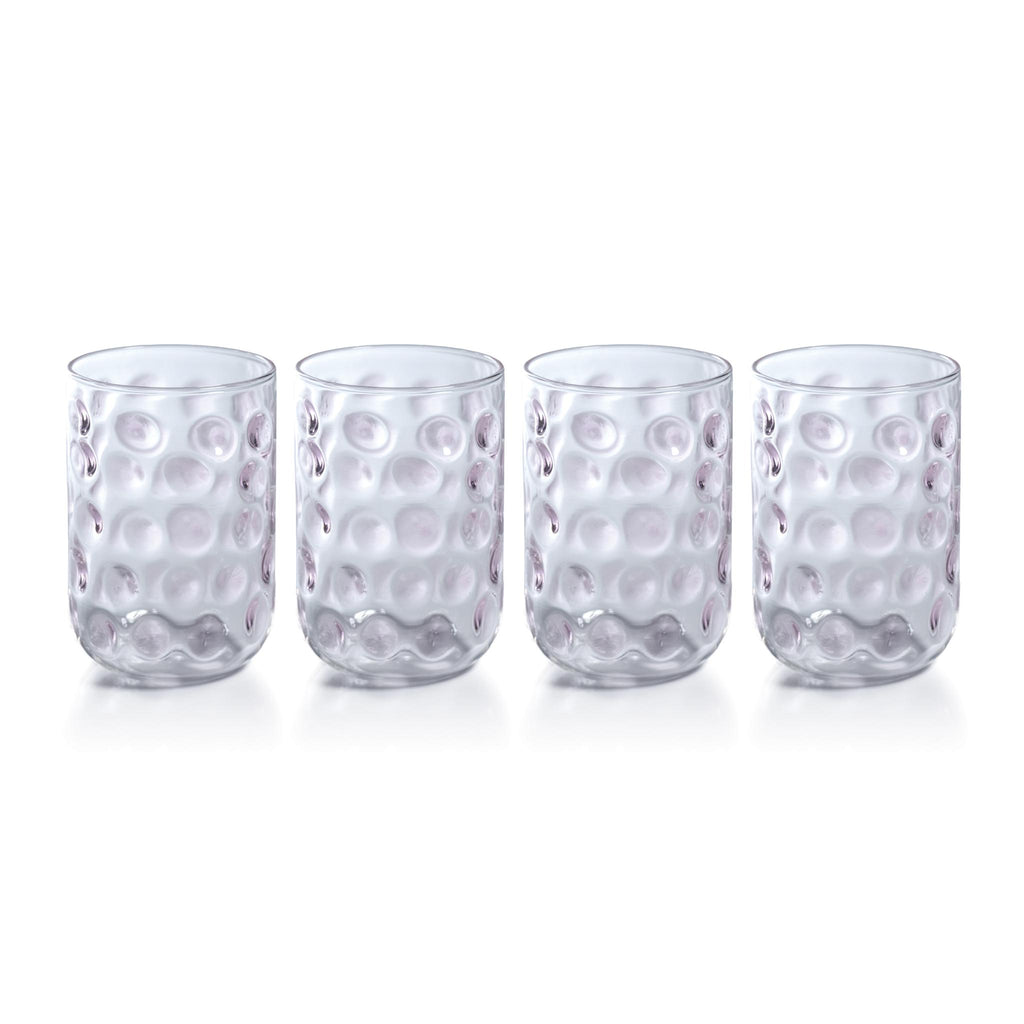 Zodax Pink Abbeville Glass Tumblers, Set of 4