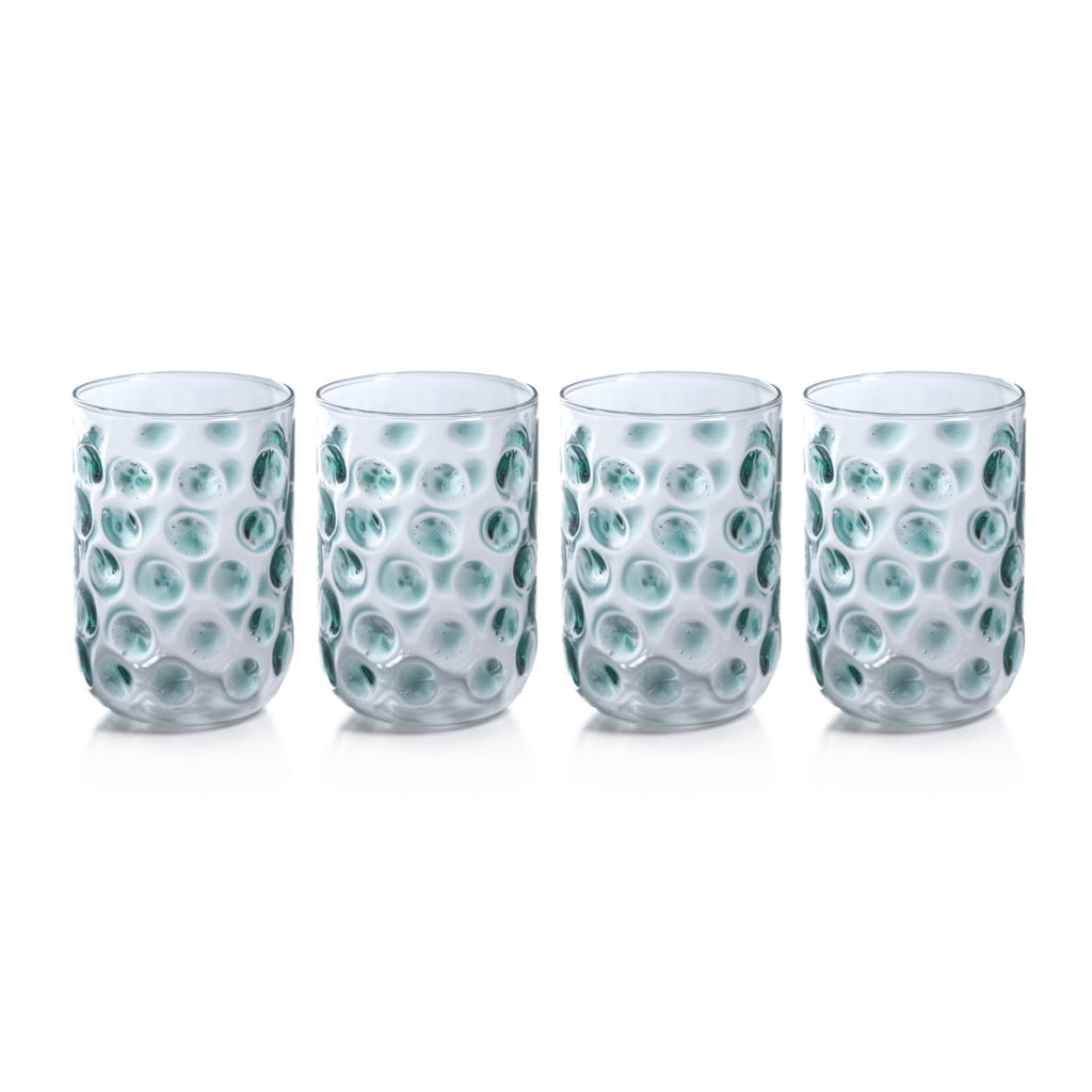 Zodax Green Abbeville Glass Tumblers, Set of 4