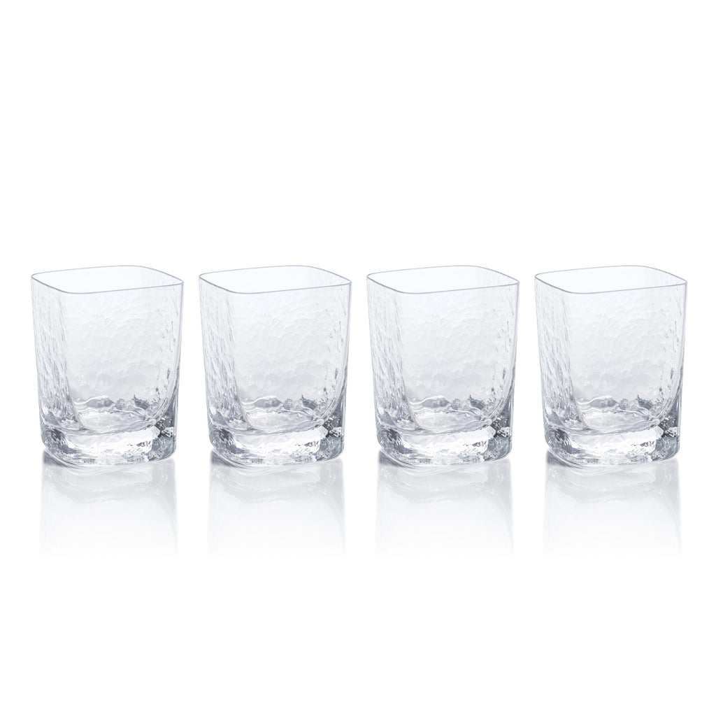 Zodax Puertollano Hammered Rock Glasses, Set of 4