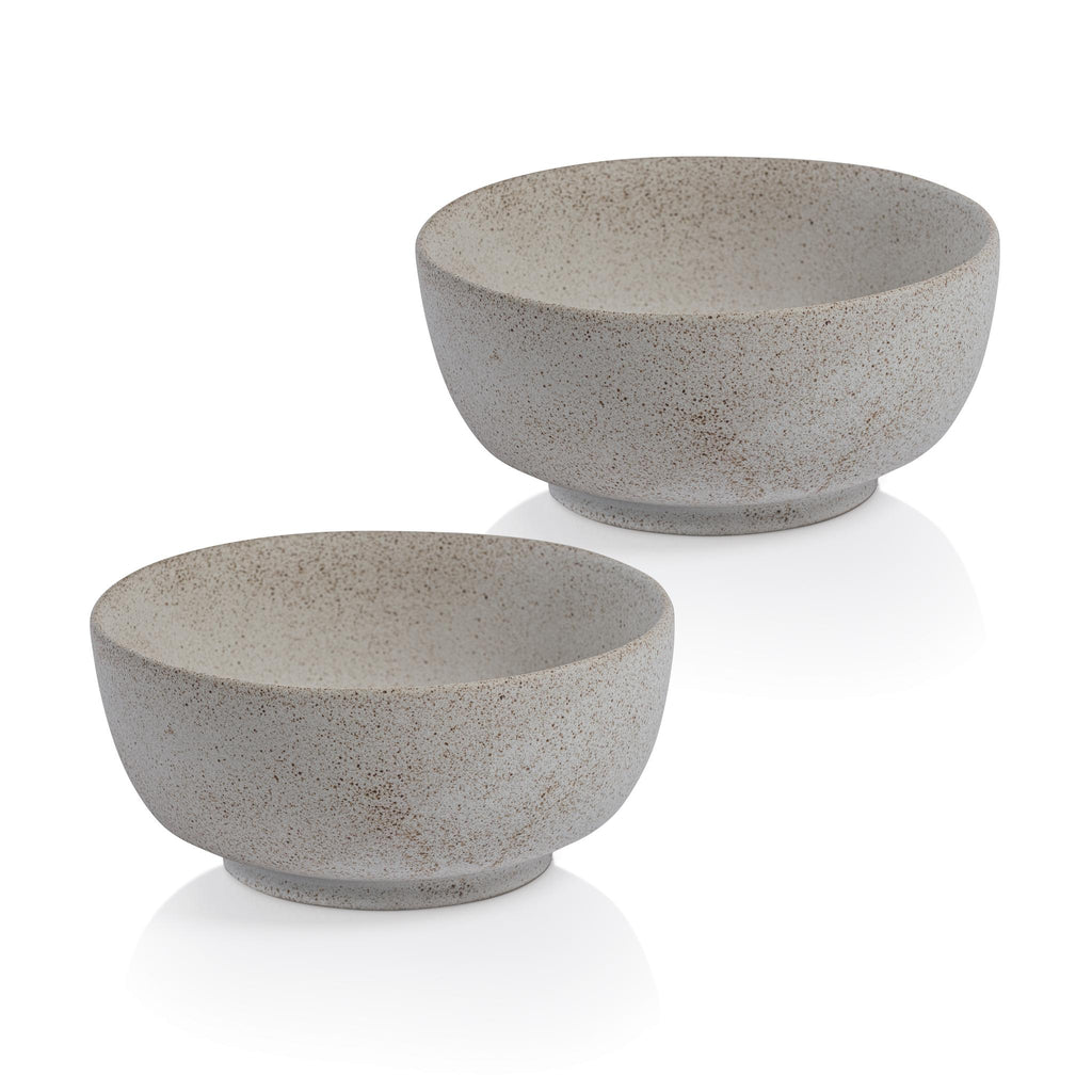 Zodax Large Carballo Ceramic Textured Bowls, Set of 2