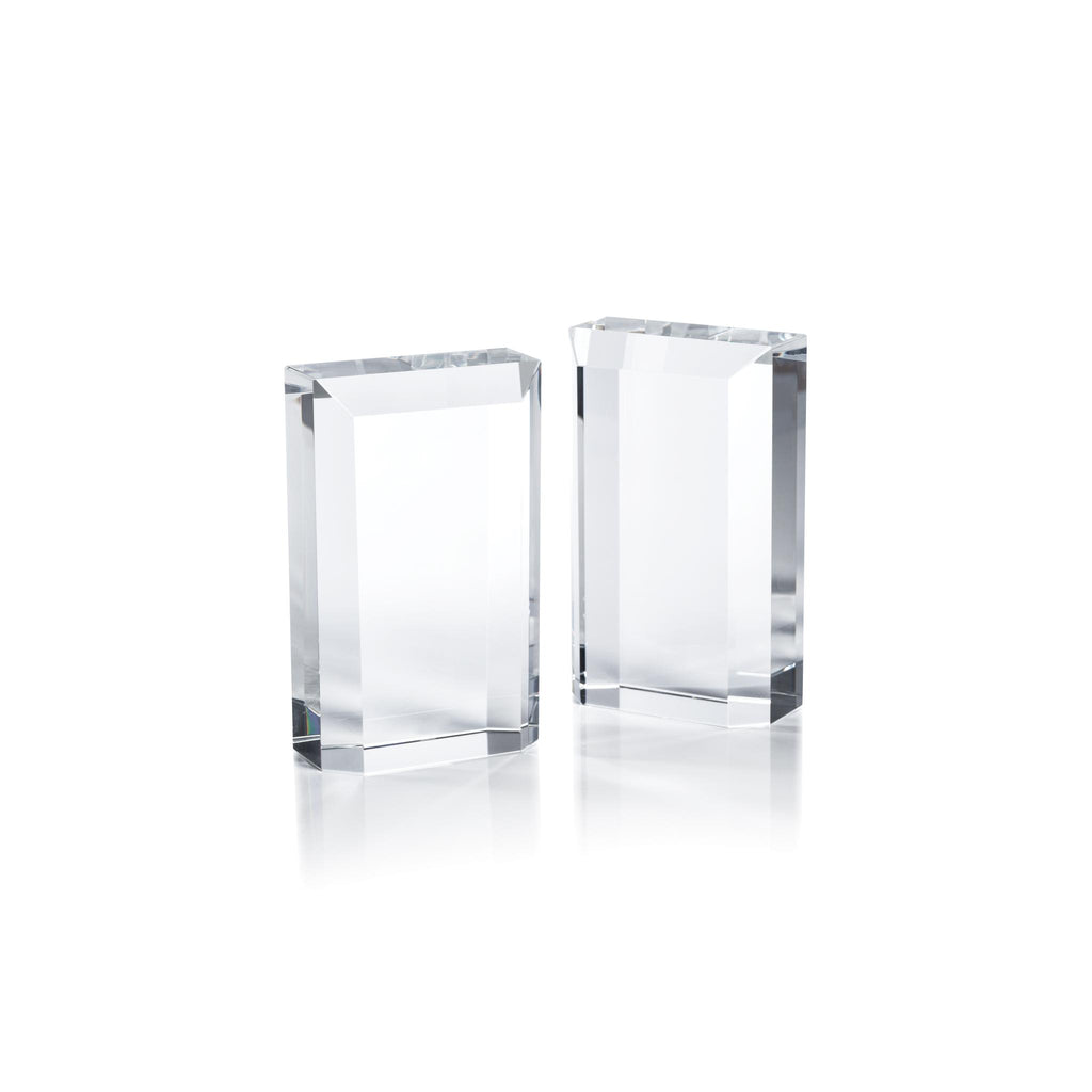 Zodax Carmac Crystal Glass Bookends, Set of 2