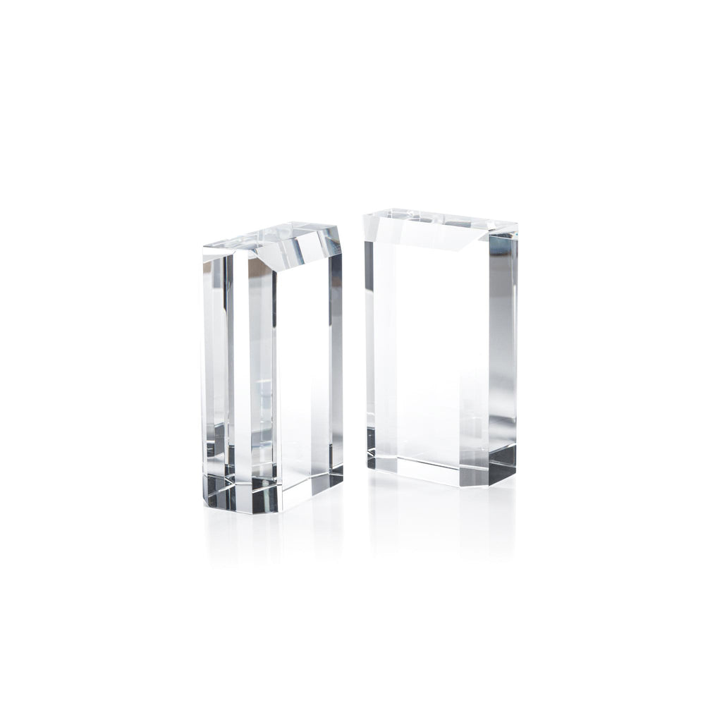 Zodax Carmac Crystal Glass Bookends, Set of 2