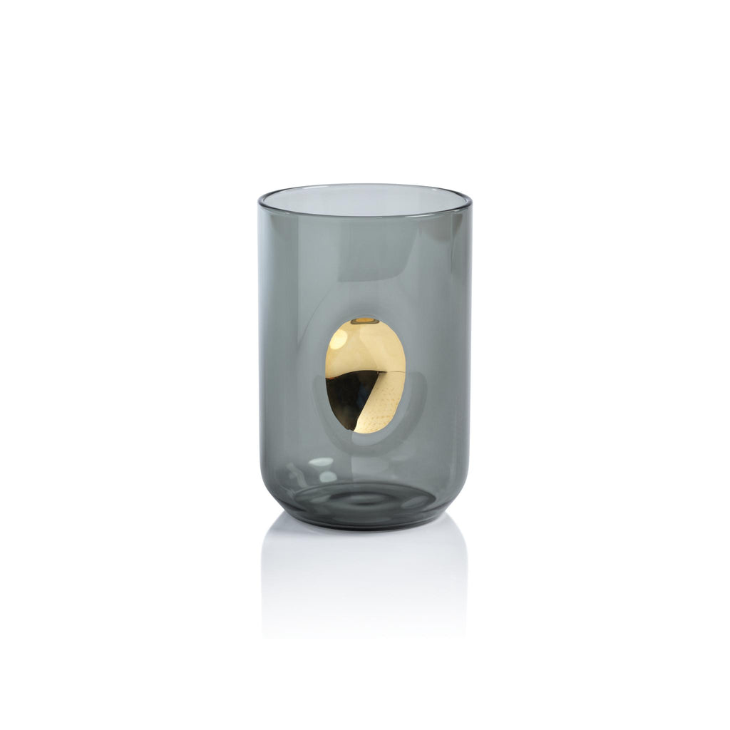 Zodax Ash Gray Ambrosi Tumblers with Gold Accent, Set of 4