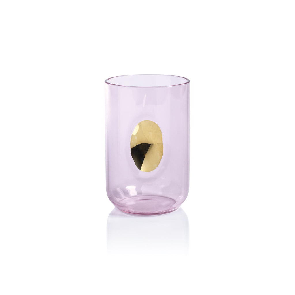 Zodax Pink Ambrosi Tumblers with Gold Accent, Set of 4