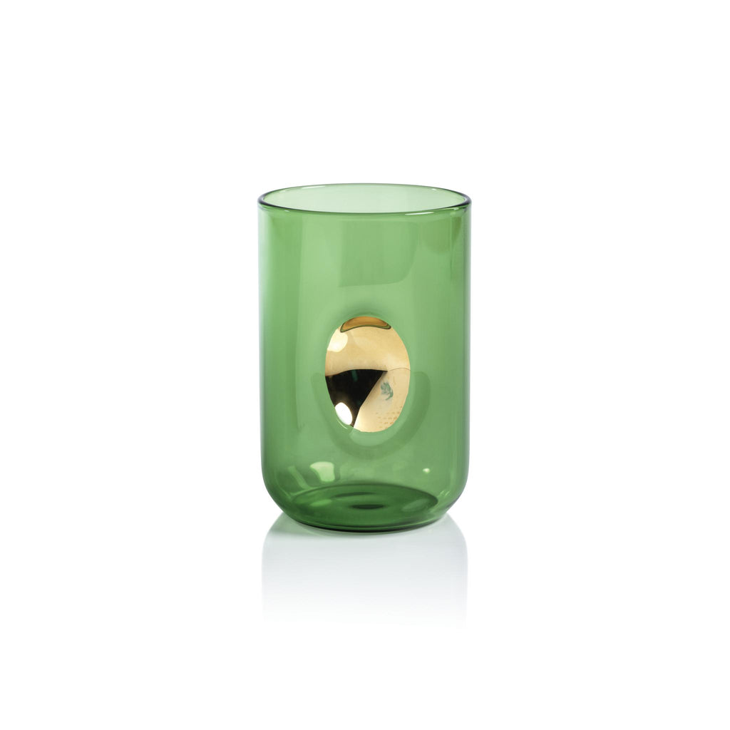 Zodax Cactus Green Ambrosi Tumblers with Gold Accent, Set of 4