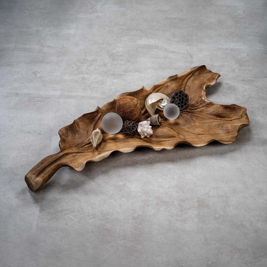 Zodax Banda Reclaimed Teak Root Leaf Tray