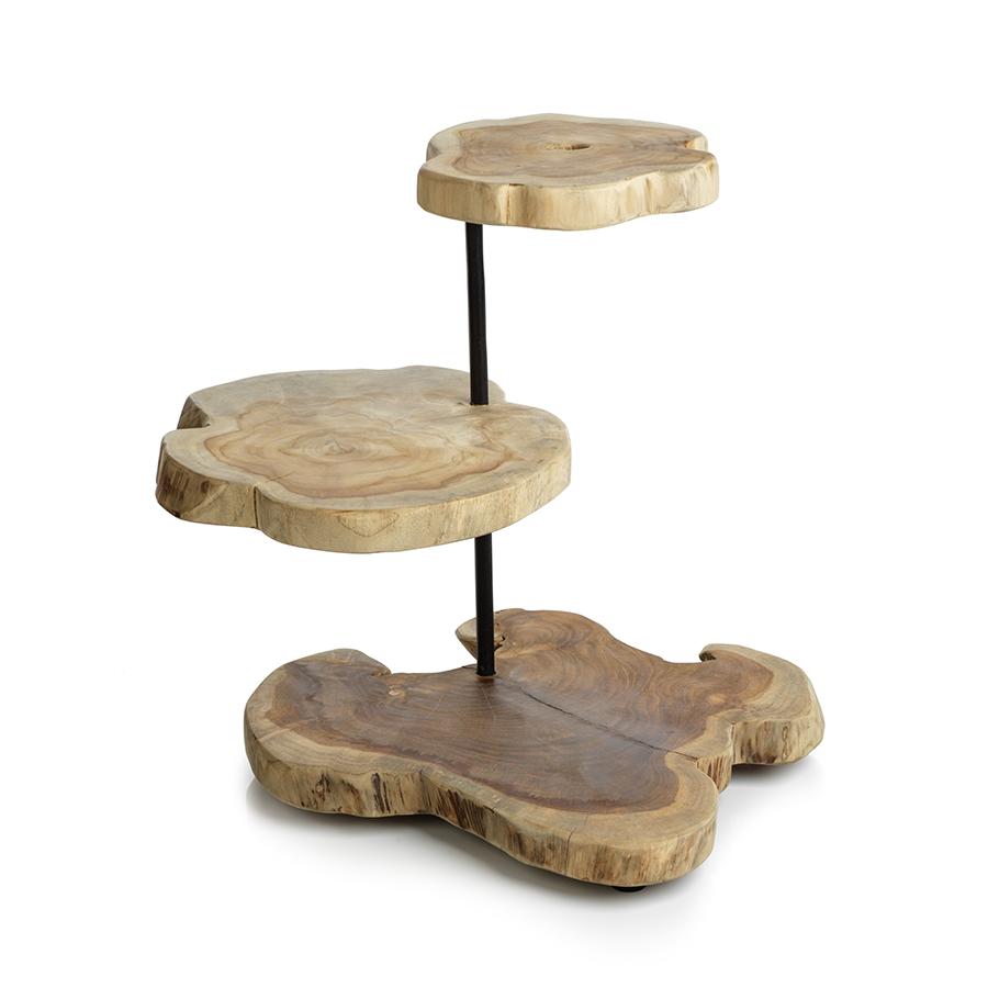 Zodax Banda 3-Tier Teak Root Serving Tray