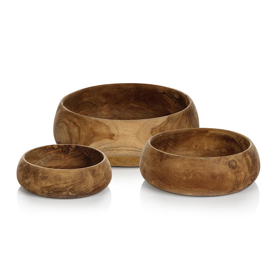 Zodax Banda 3-Piece Set Teak Root Bowls