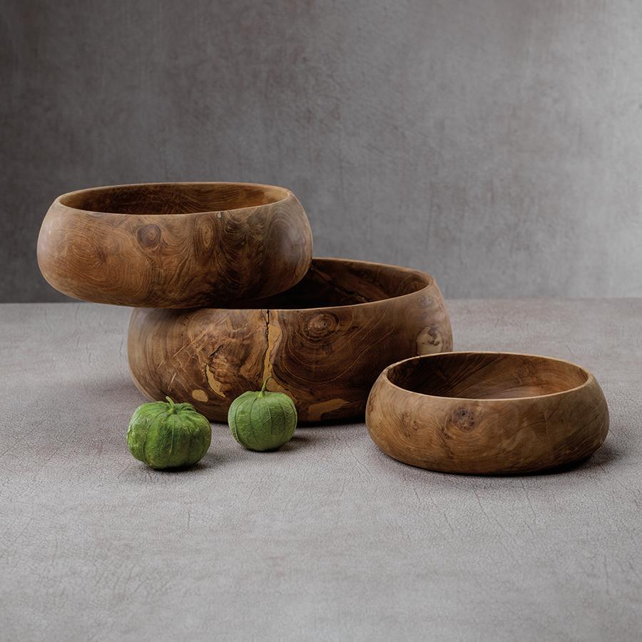 Zodax Banda 3-Piece Set Teak Root Bowls