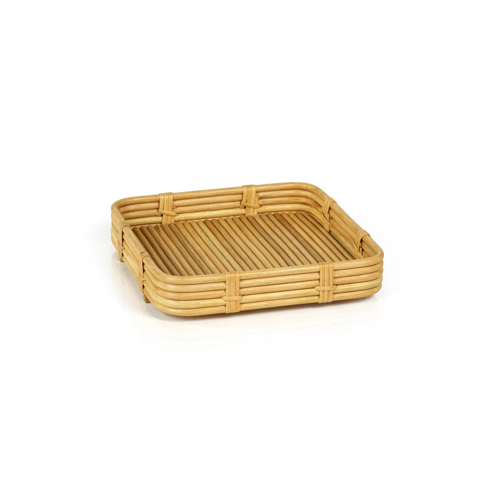 Zodax Natural Danao 11.5" Long Rattan Serving Trays, Set of 2