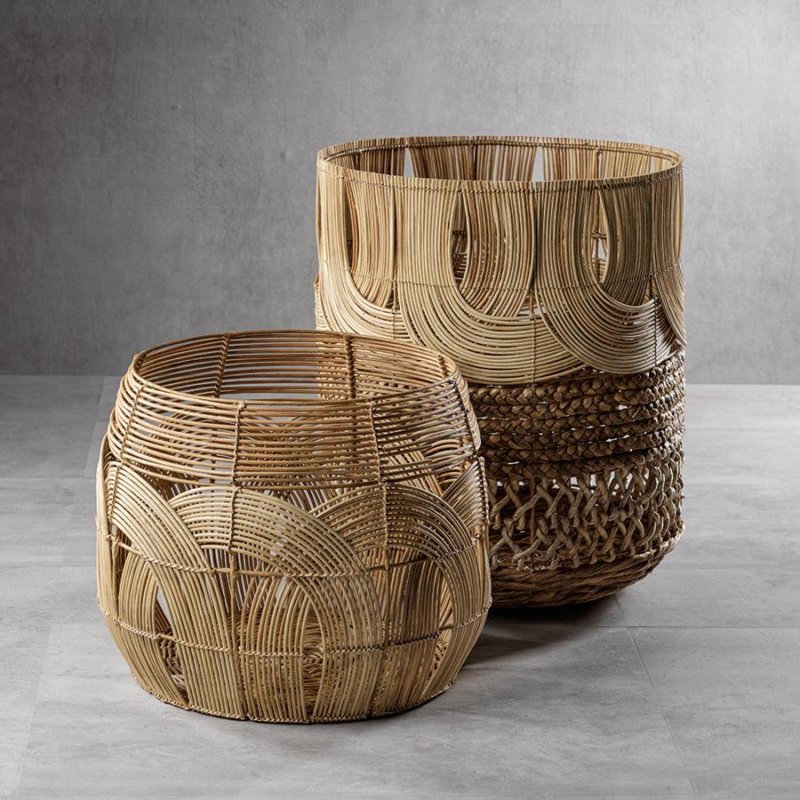 Zodax Melaka Multi-Weave Rattan & Water Hyacinth Basket