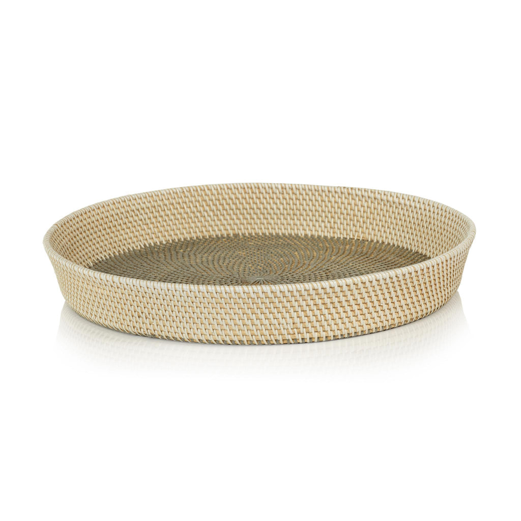 Zodax Bari 19.75" Diameter Round Rattan Serving Tray