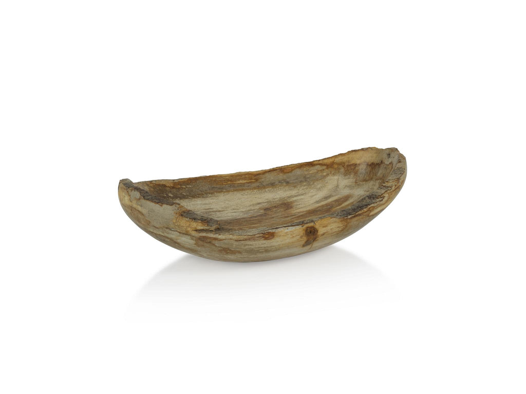 Zodax Small Plover Petrified Wood Oval Bowl