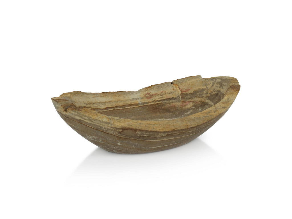 Zodax Medium Plover Petrified Wood Oval Bowl