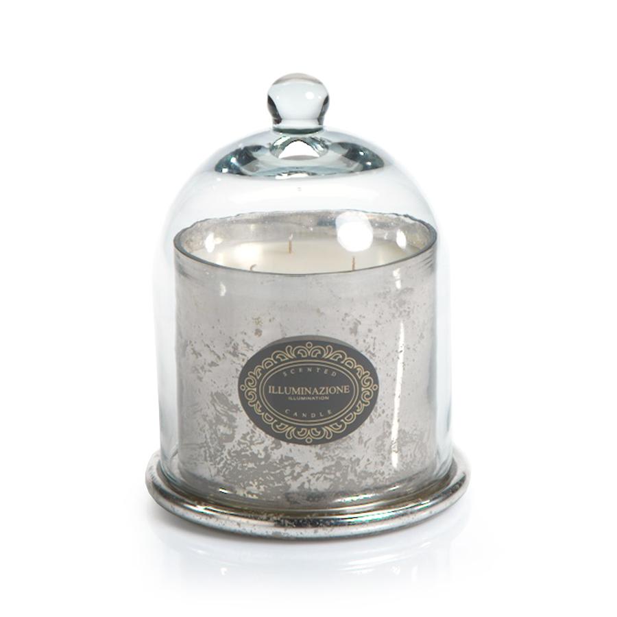 Zodax Antique Silver French Red Currant Candle Jar with Glass Dome, Medium