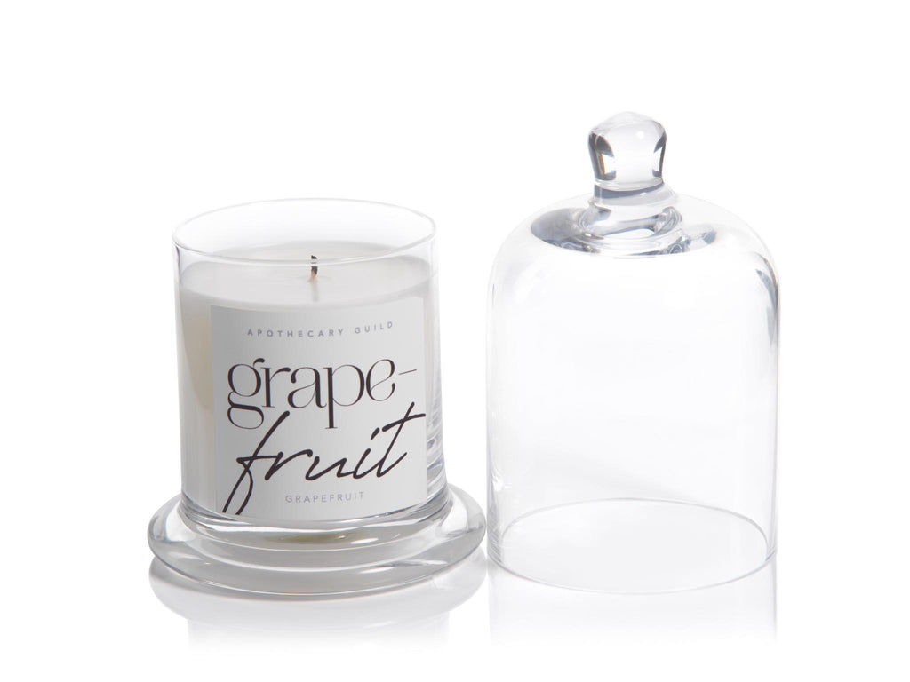 Zodax Grapefruit Scented Candle Jar with Glass Dome