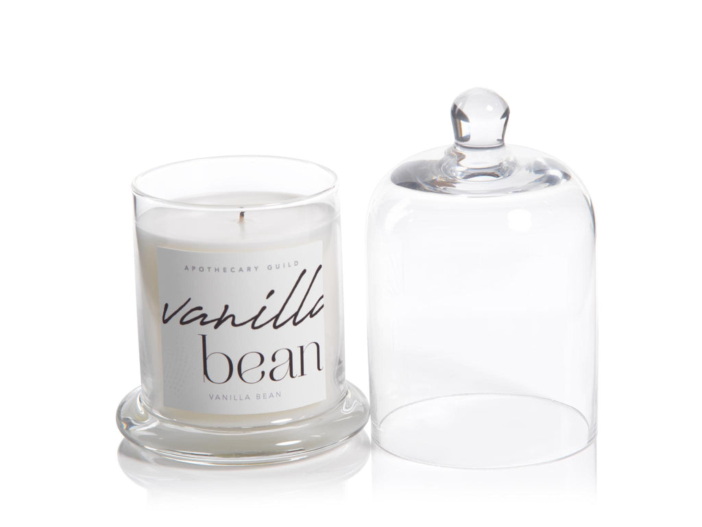 Zodax Vanilla Bean Scented Candle Jar with Glass Dome