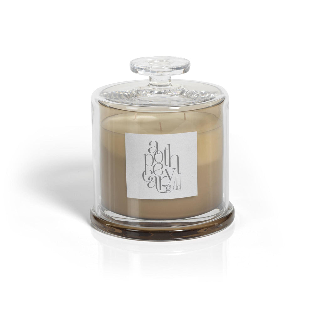 Zodax AG Candle Jar with Cloche, Sandalwood Leaf & Tobacco