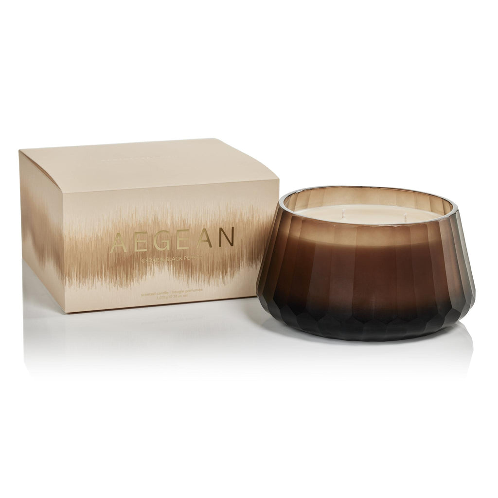 Zodax Aegean 38 oz Scented Candle, Cedar & Black Pepper