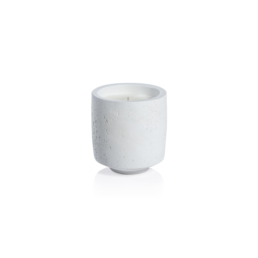 Zodax 16.75 oz Cote d'Azur White Concrete Candle, Sea Salt & Coastal Mist