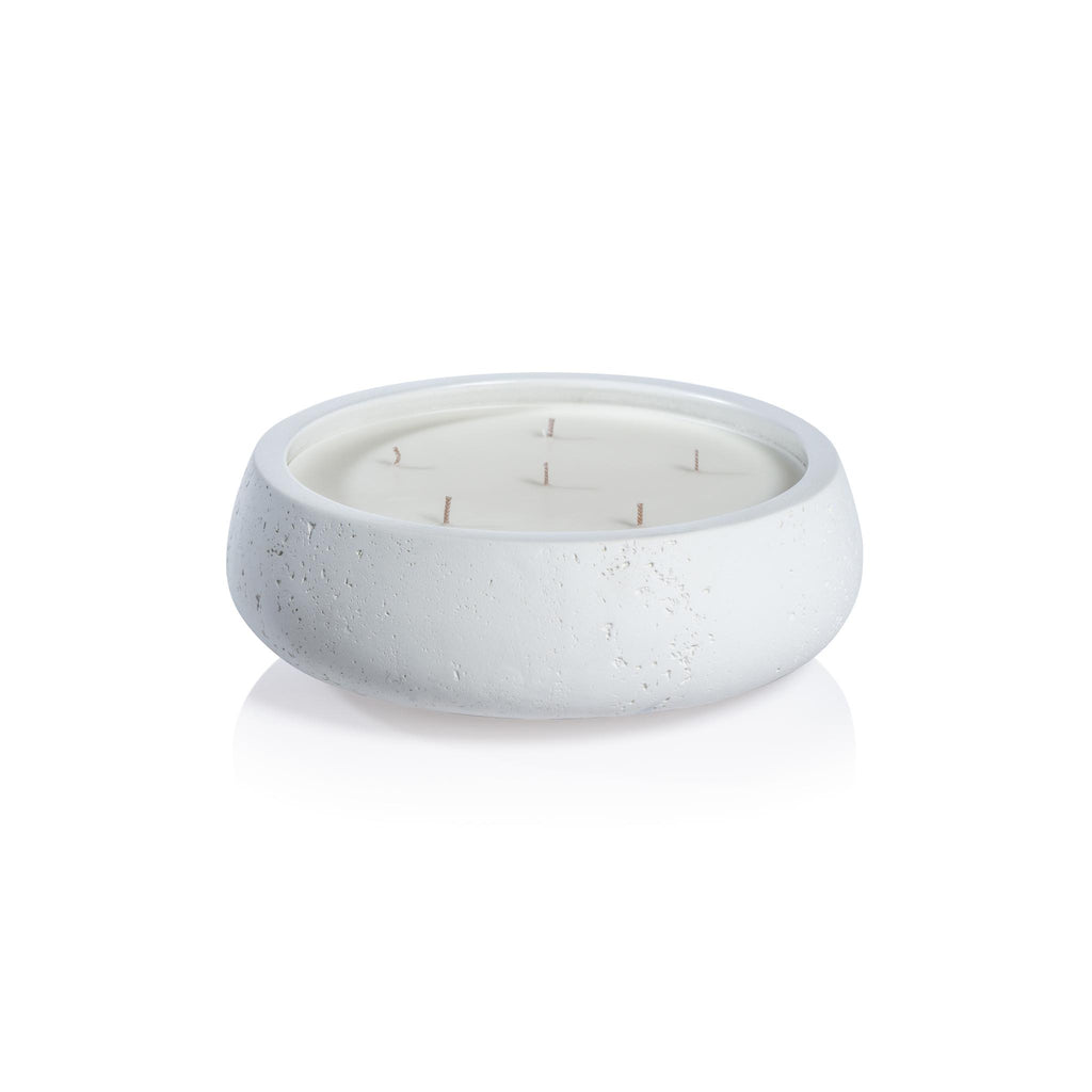 Zodax 45.5 oz Cote d'Azur White Concrete Candle, Sea Salt & Coastal Mist