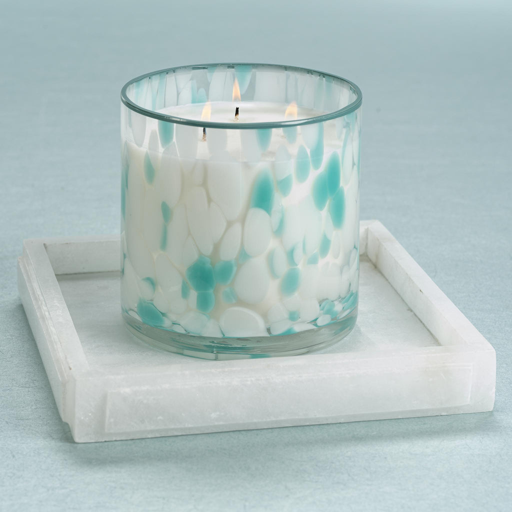 Zodax Sea Salt and Coastal Mist Blue Opal Scented Candle