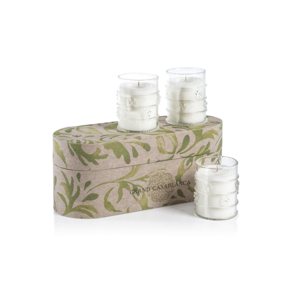 Zodax Lily of the Valley Grand Casablanca Scented Candle Trio