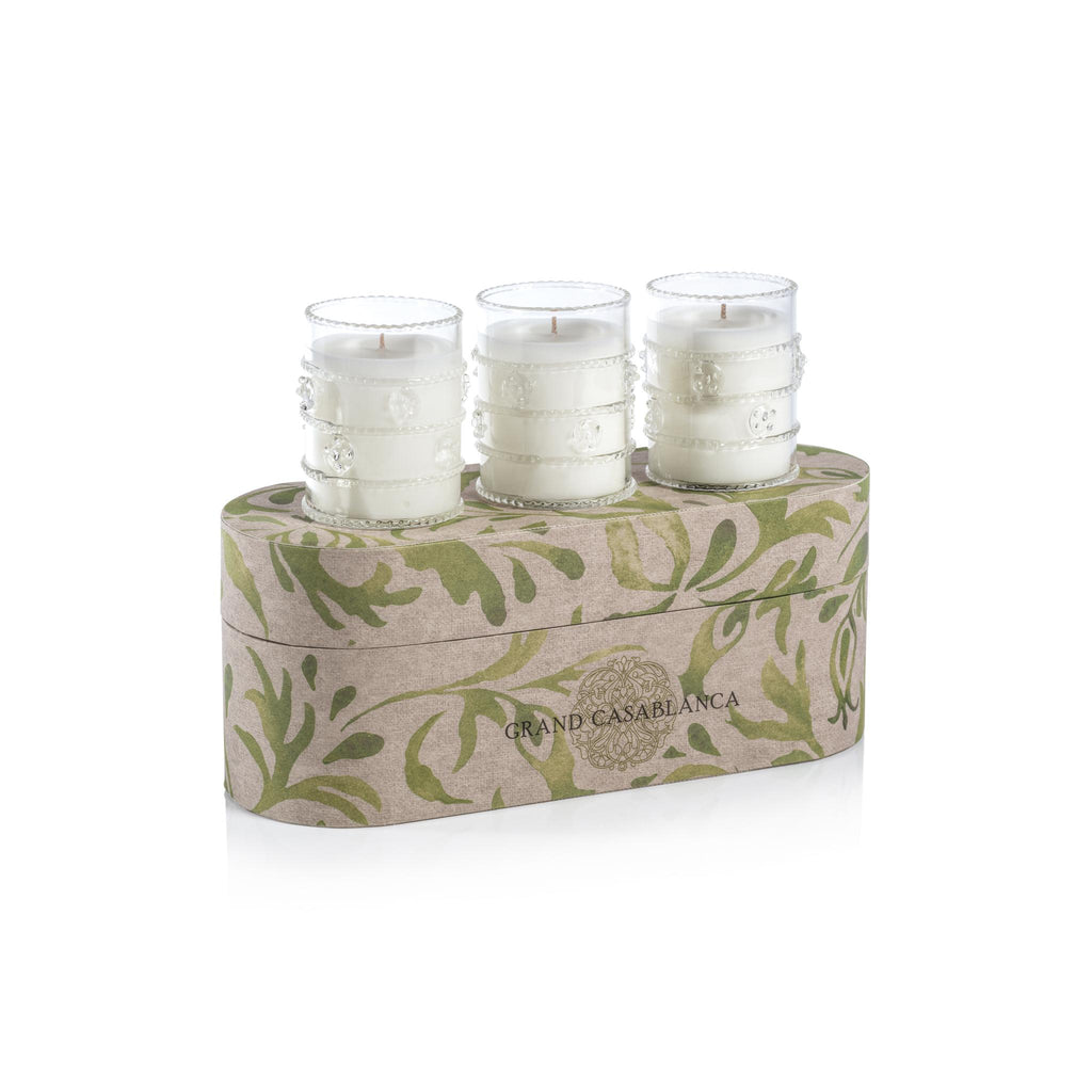 Zodax Lily of the Valley Grand Casablanca Scented Candle Trio