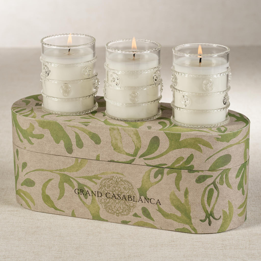 Zodax Lily of the Valley Grand Casablanca Scented Candle Trio