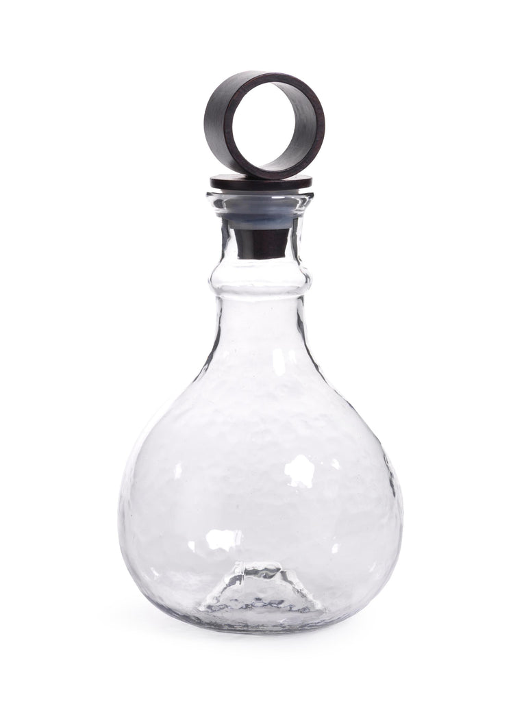 Zodax 12.5-Inch Tall Garan Hammered Glass Decanter