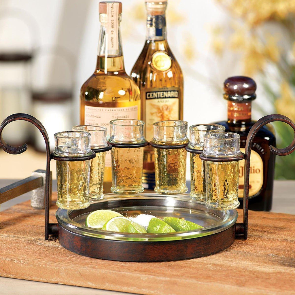 Zodax Regale 6-Shot Tequila Serving Set, Bronze