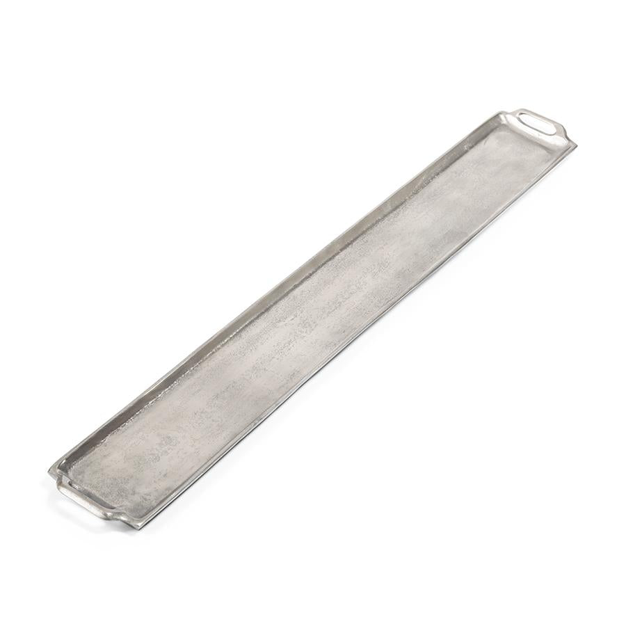 Zodax 40-Inch Long Raw Nickel Tray, Silver