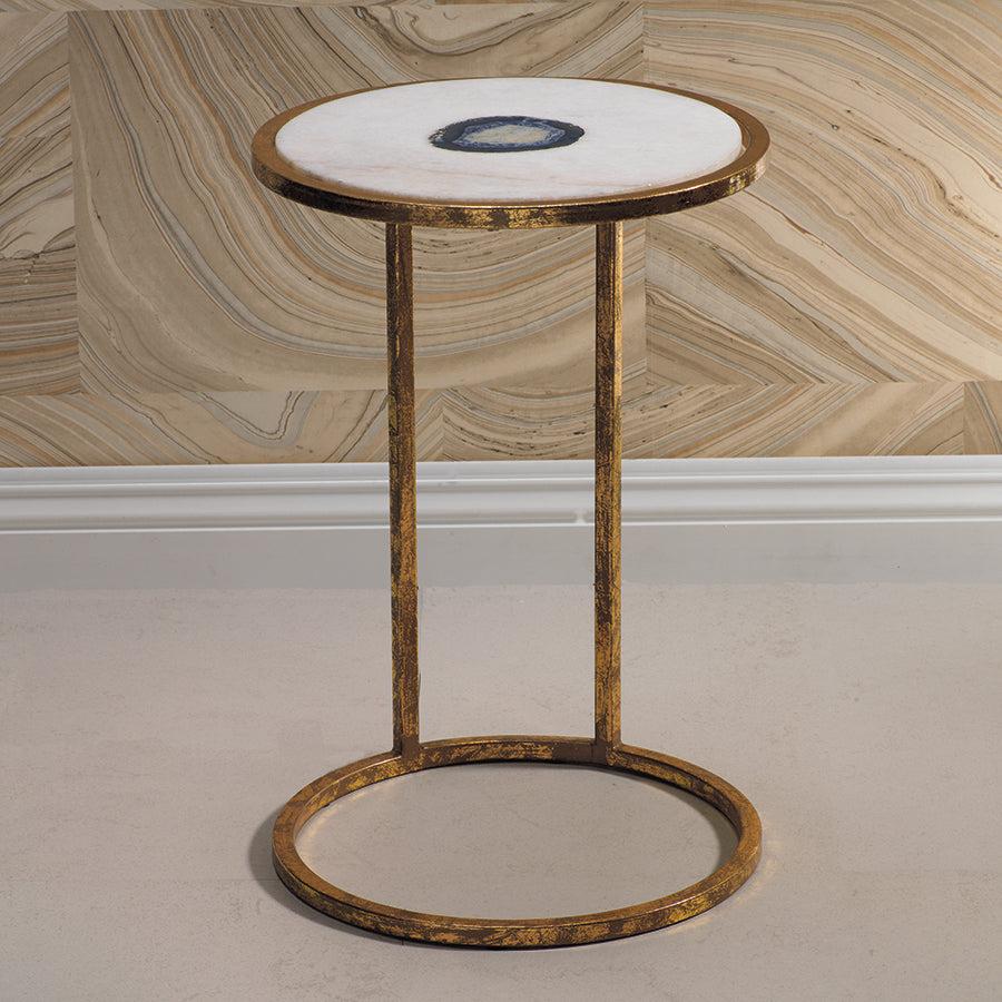 Zodax 20-Inch High Aquarius Agate and Marble Inlay Accent Table