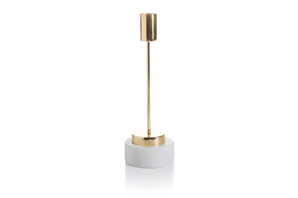 Zodax Mannara Brass and Marble Taper Candle Holder