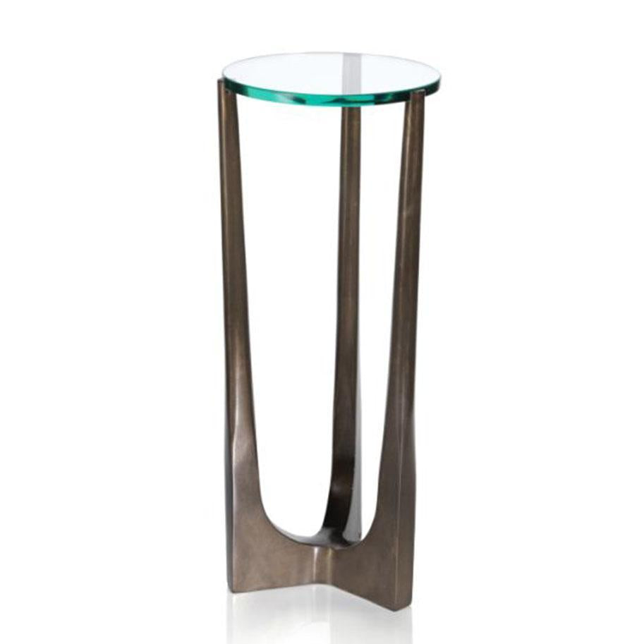 Zodax 21" High Cortina Drink Table with Glass Top