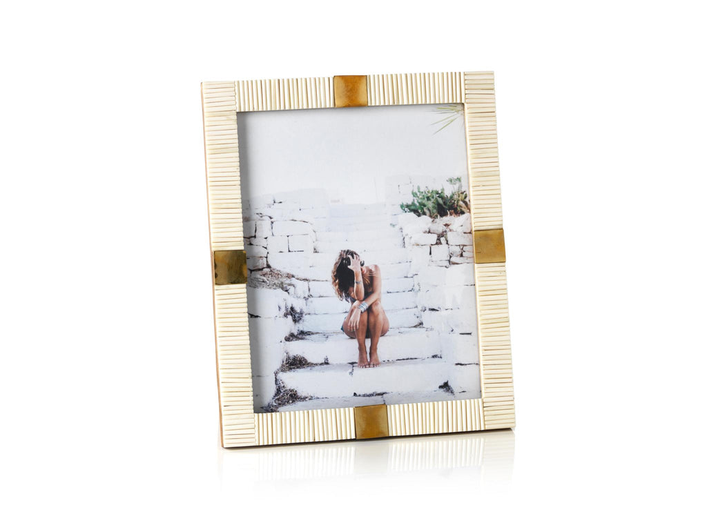 Zodax Maha Bone with Brass Trim Photo Frame- 8"x 10"