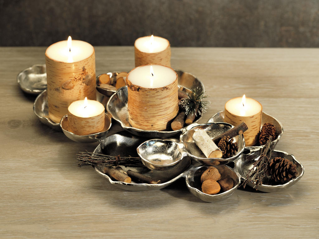 Zodax Cluster of Twelve Round Silver Serving Bowls