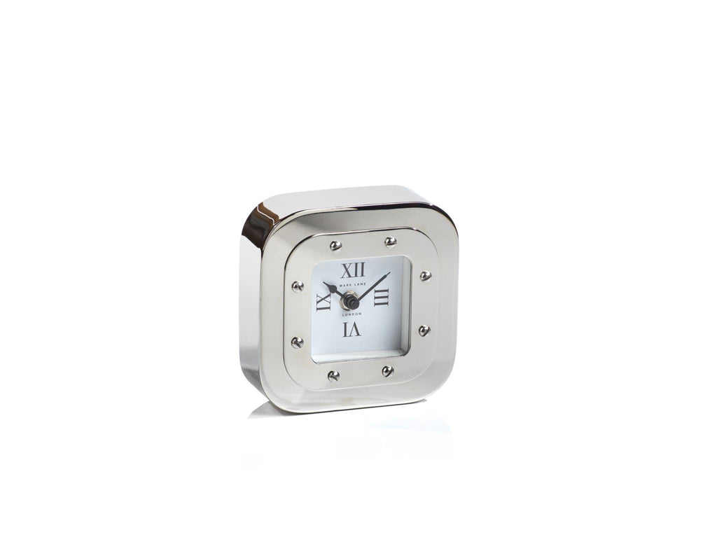 Zodax Small Mark Lane Silver Table Clock